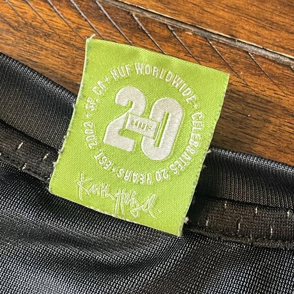 HUF Shirt Mens XL Black Mesh Jersey V-Neck Mercedes Car Graphic 20th Anniversary - Picture 9 of 9